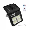 Αδιάβροχο ηλιακό επιτοίχιο φωτιστικό LED με ανιχνευτή κίνησης & ψυχρό λευκό φως W782-4 μαύρο