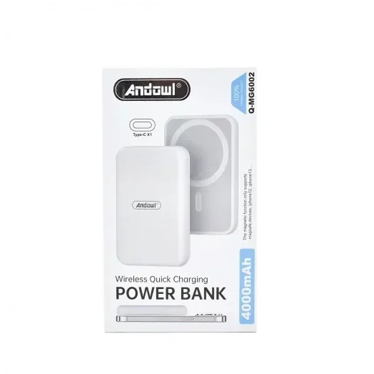 Power Bank MagSafe 6000mAh με Ασύρματη Μαγνητική Φόρτιση Andowl Q-MG6001 - Image 3