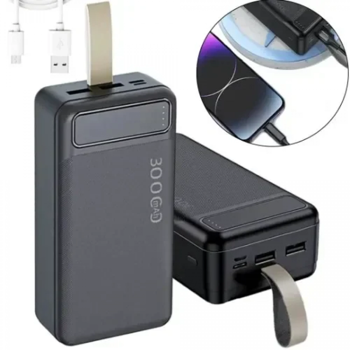 Awei P7K Power Bank 30000mAh με 2 Θύρες USB-C Μαύρο