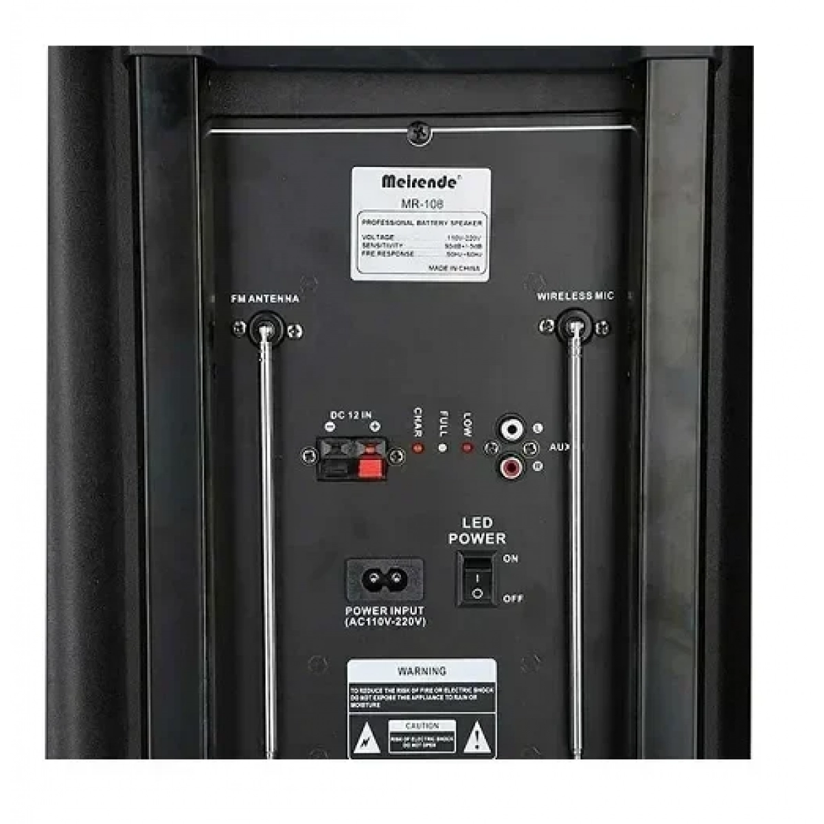 Ασύρματο Bluetooth Ηχείο 15″ FM και Μικρόφωνο TWS MR-108 - Image 3