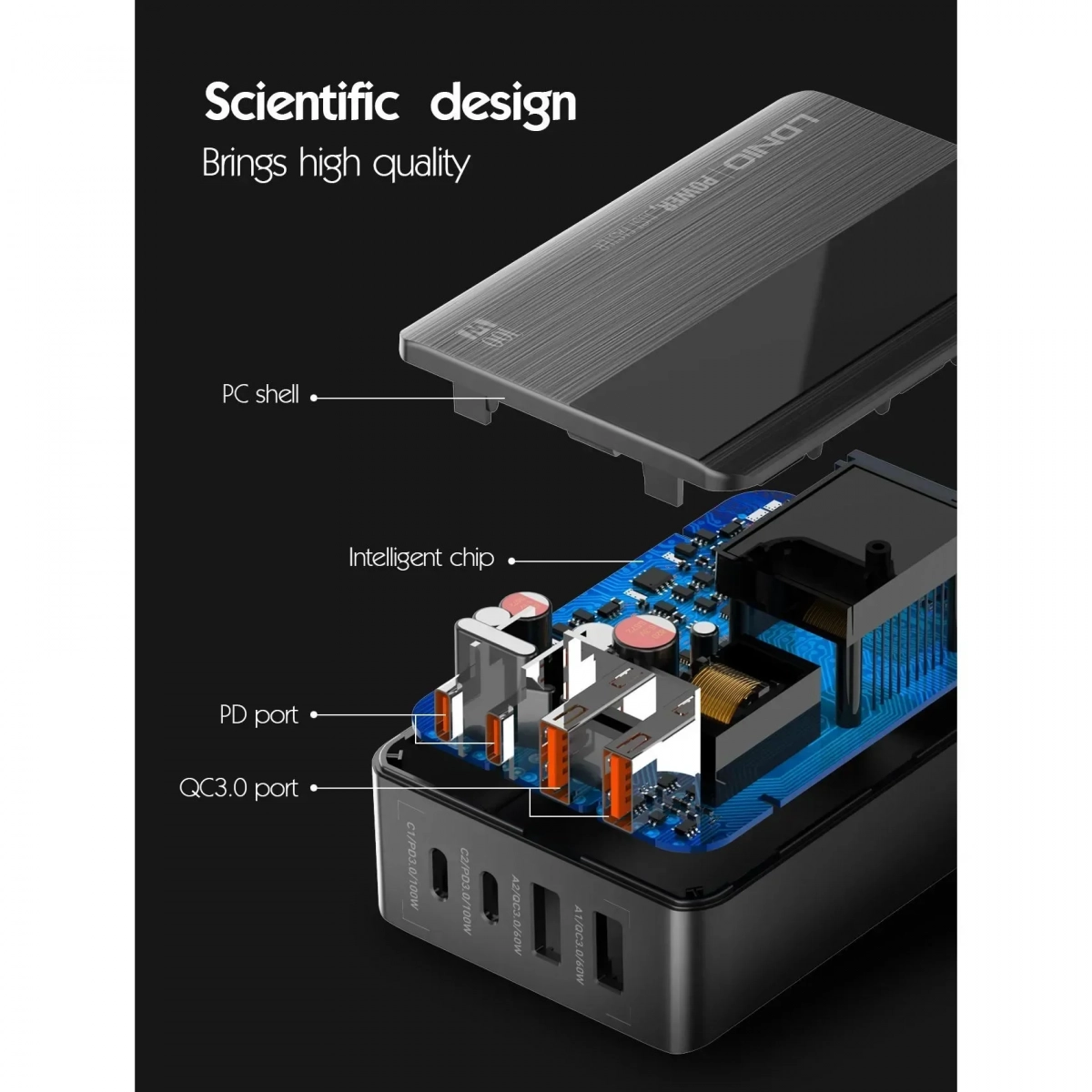 Desktop charger LDNIO GaN A4809C 100W