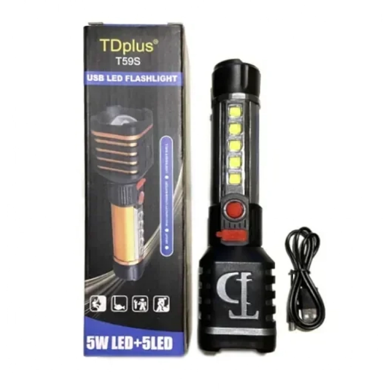 Επαναφορτιζόμενος φακός χειρός LED 5W T59S