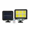 Επιτοίχιο ηλιακό φωτιστικό με ανιχνευτή κίνησης, αισθητήρα φωτός & τηλεχειριστήριο Bk-128-6cob μαύρο