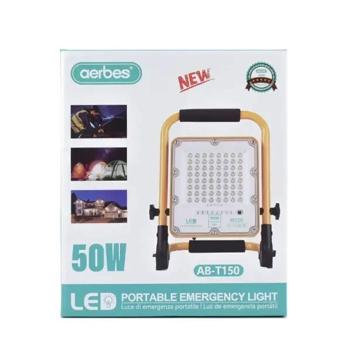 Φορητός Επαναφορτιζόμενος Προβολέας 121LED 150W IP66 aerbes AB-T1150