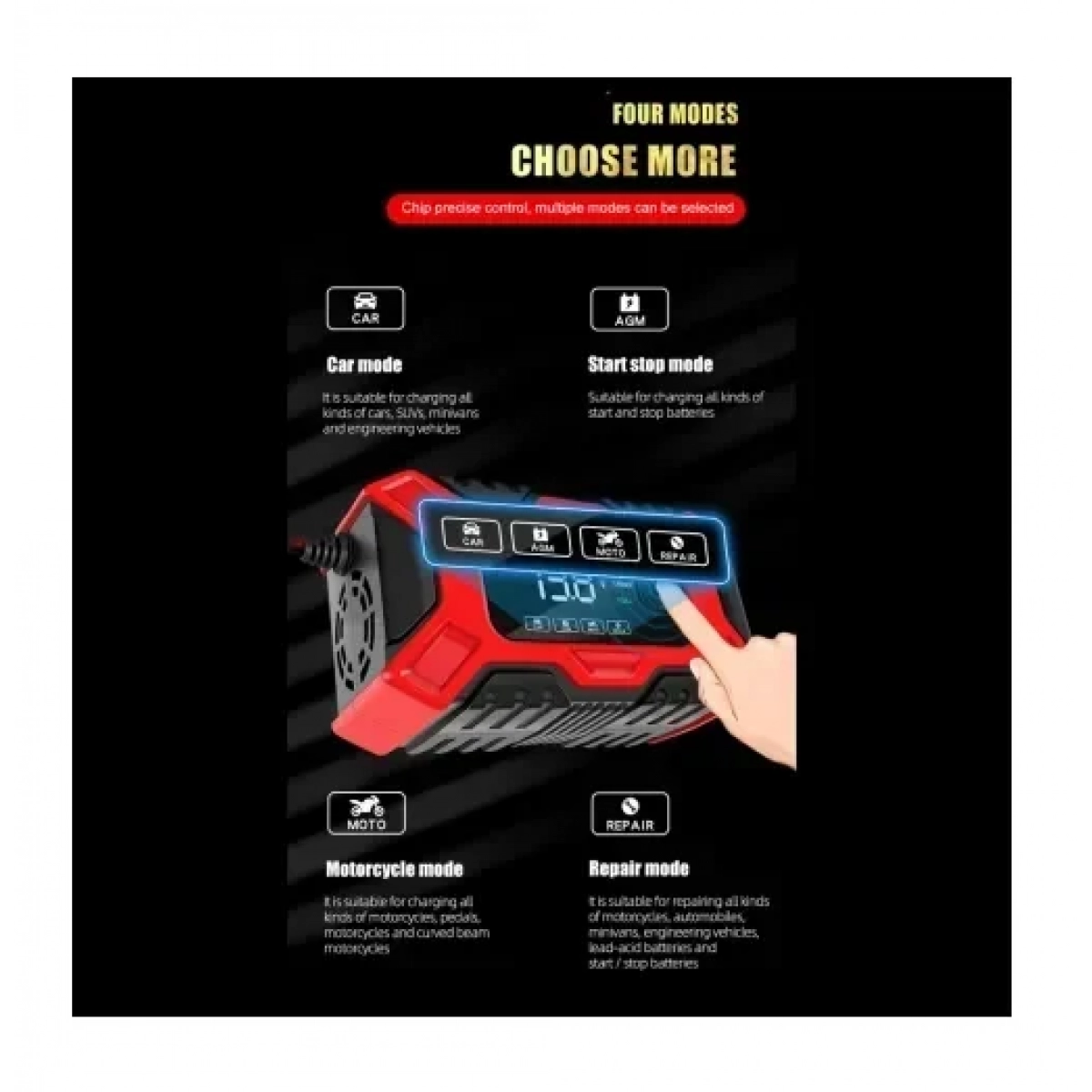 Φορτιστής μπαταρίας αυτοκινήτου 6A 6V - 12V HL18668-29 - Image 9
