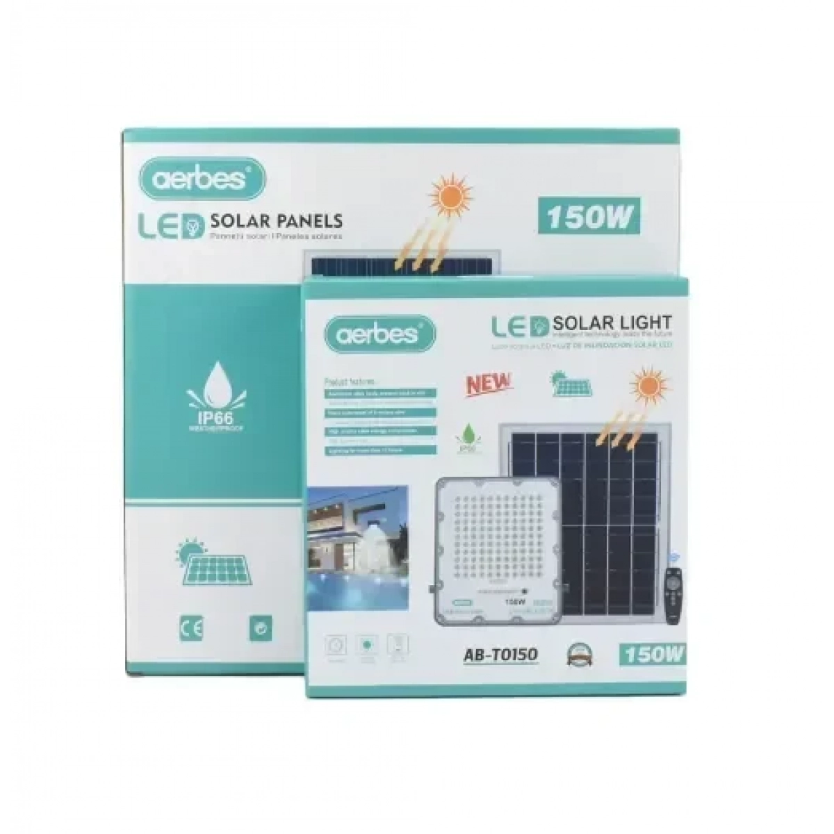 Ηλιακός προβολέας 150W LED με χρονοδιακόπτη και τηλεχειριστήριο Aerbes AB-T0150 - Image 5