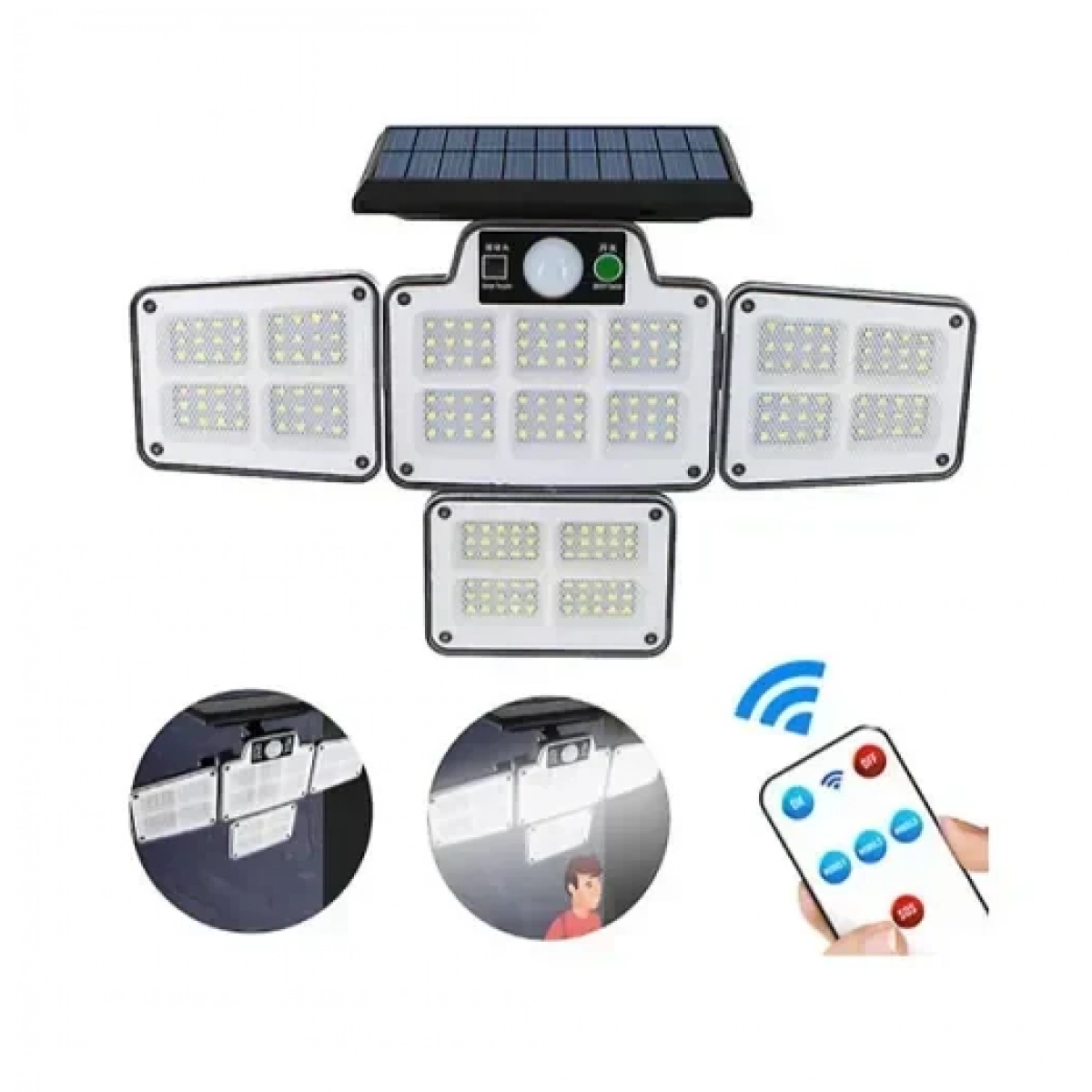 Ηλιακός προβολέας 40W LED με 4 περιστρεφόμενες κεφαλές και τηλεχειριστήριο Aerbes AB-TA169 - Image 2