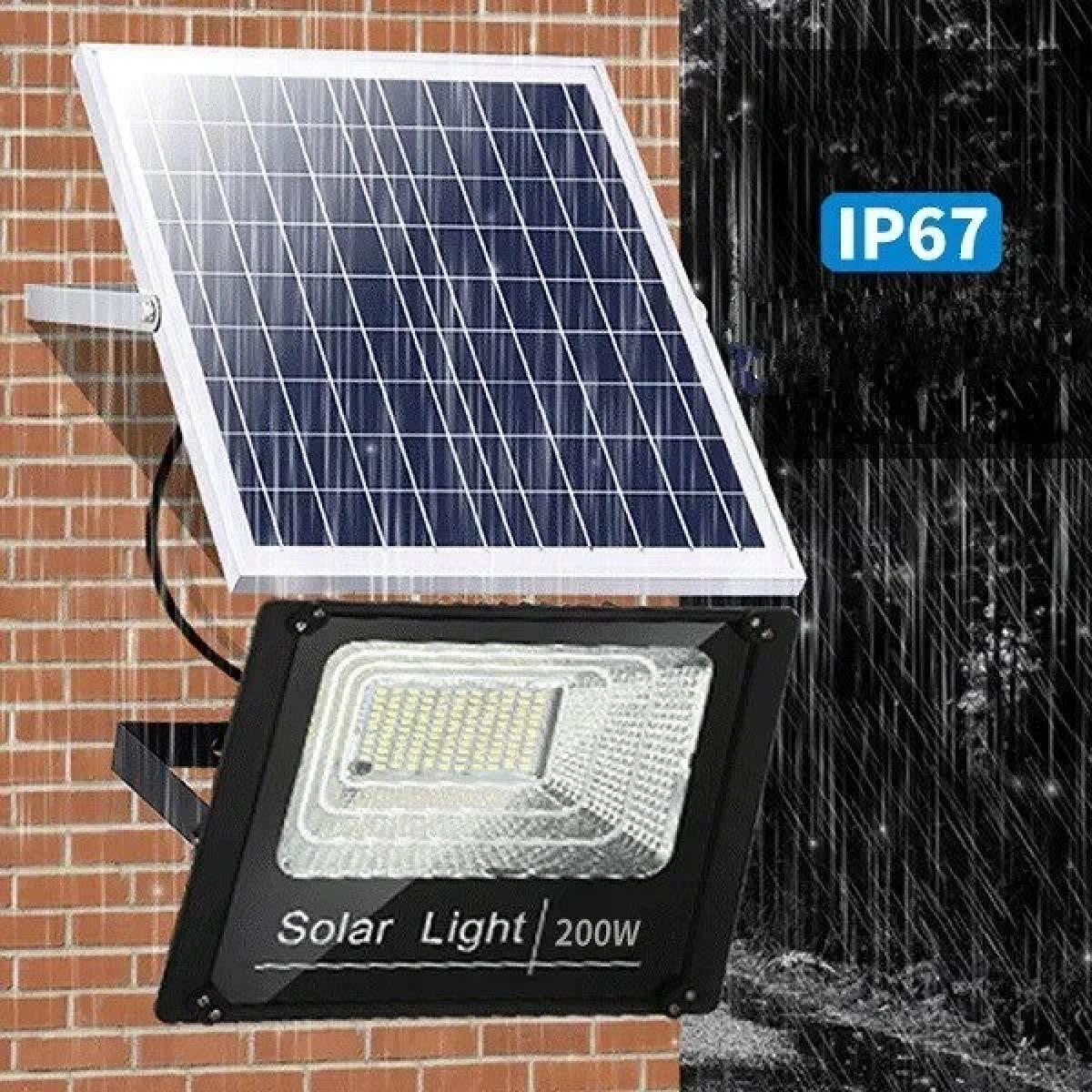 Ηλιακός προβολέας εξωτερικού χώρου 200W IP67 με τηλεχειριστήριο FOYU FO-88200