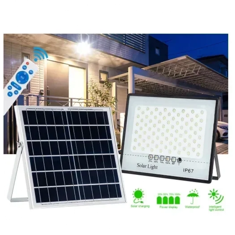 Ηλιακός προβολέας εξωτερικού χώρου 800W IP67 με τηλεχειριστήριο