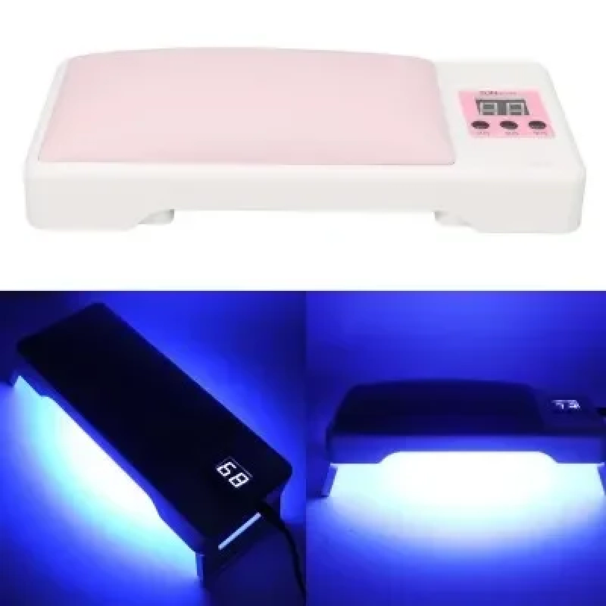 Επαγγελματική Λάμπα LED UV 120W & Μαξιλαράκι Χεριών για Τζελ, Ημιμόνιμο 2 σε 1 SUN YC-09