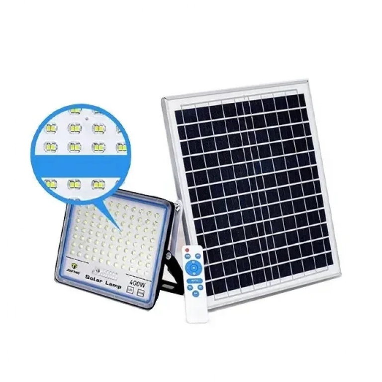 Led Αδιάβροχος Ηλιακός Προβολέας 400W 14080LM με Πάνελ και Τηλεχειριστήριο Jortan JT-400W