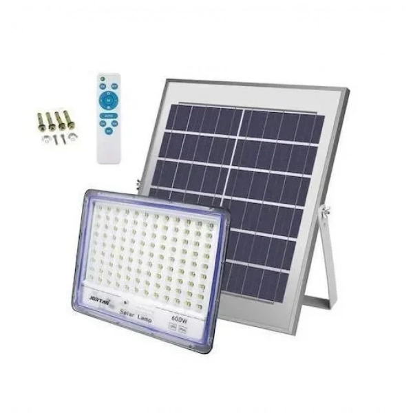 Led Αδιάβροχος Ηλιακός Προβολέας 600W 17280LM με Πάνελ και Τηλεχειριστήριο Jortan JT-600W