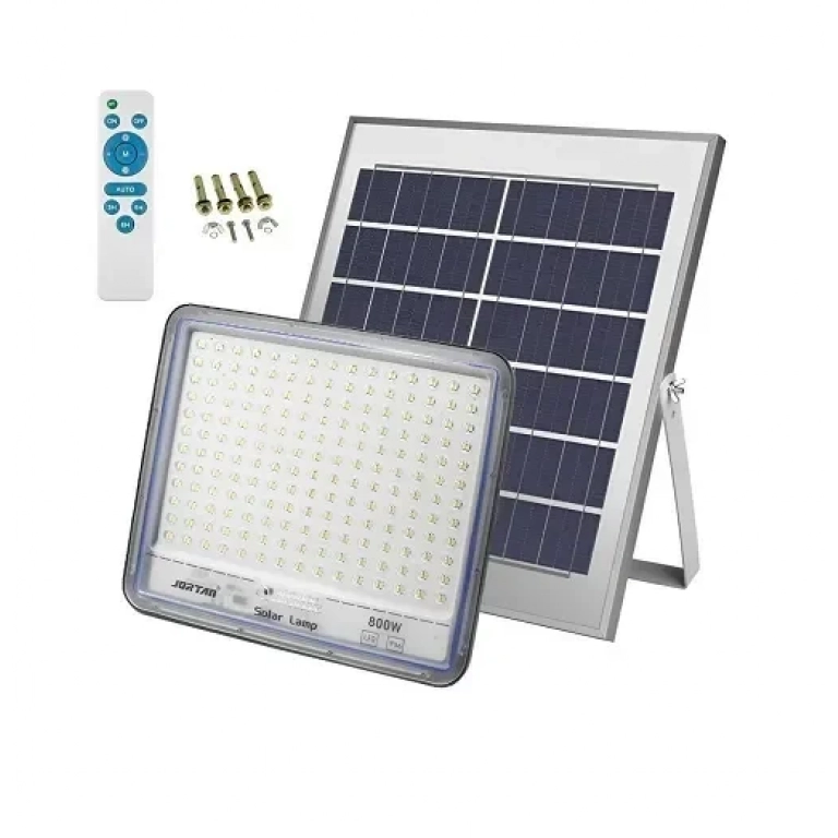Led Αδιάβροχος Ηλιακός Προβολέας 800W 28800LM με Πάνελ και Τηλεχειριστήριο Jortan JT-800W