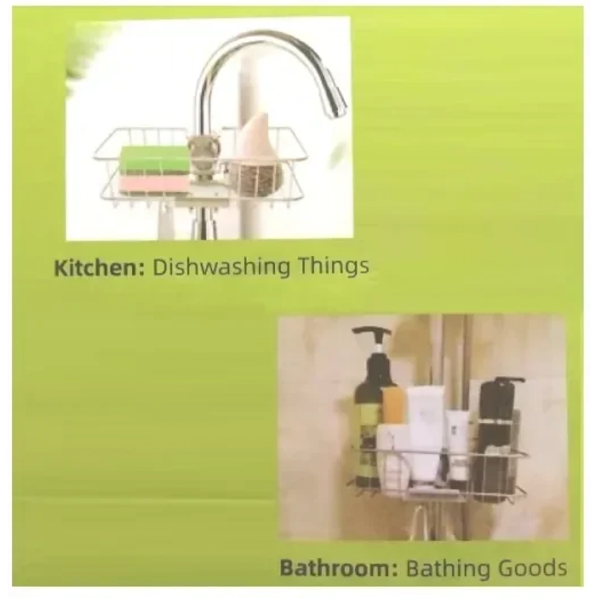 Μεταλλικό ράφι βρύσης για σφουγγάρι σε ασημί χρώμα E97 - Image 3