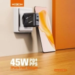 Moxom (MX-HC98) Φορτιστής Χωρίς Καλώδιο με Θύρα USB-A και USB-C 45W Power Delivery Μαύρος - Image 5