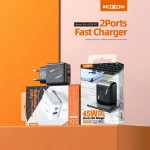 Moxom (MX-HC98) Φορτιστής Χωρίς Καλώδιο με Θύρα USB-A και USB-C 45W Power Delivery Μαύρος