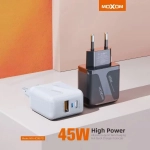 Moxom (MX-HC98) Φορτιστής Χωρίς Καλώδιο με Θύρα USB-A και USB-C 45W Power Delivery Μαύρος