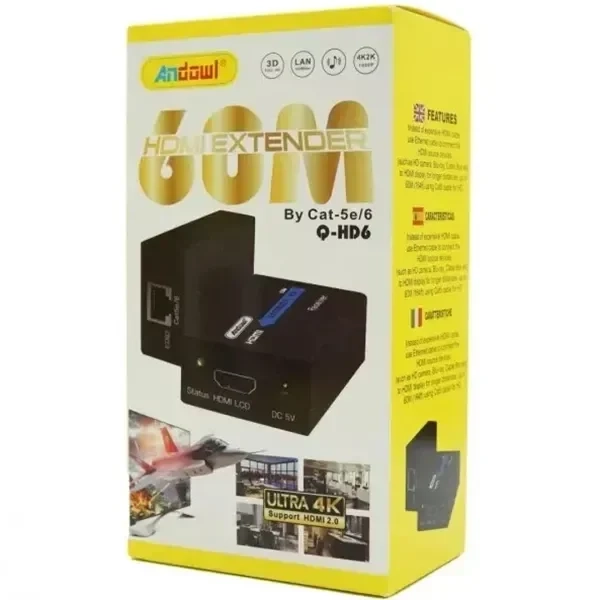 Προέκταση HDMI μέσω καλωδίου UTP cat-5e/6 Andowl Q-HD6