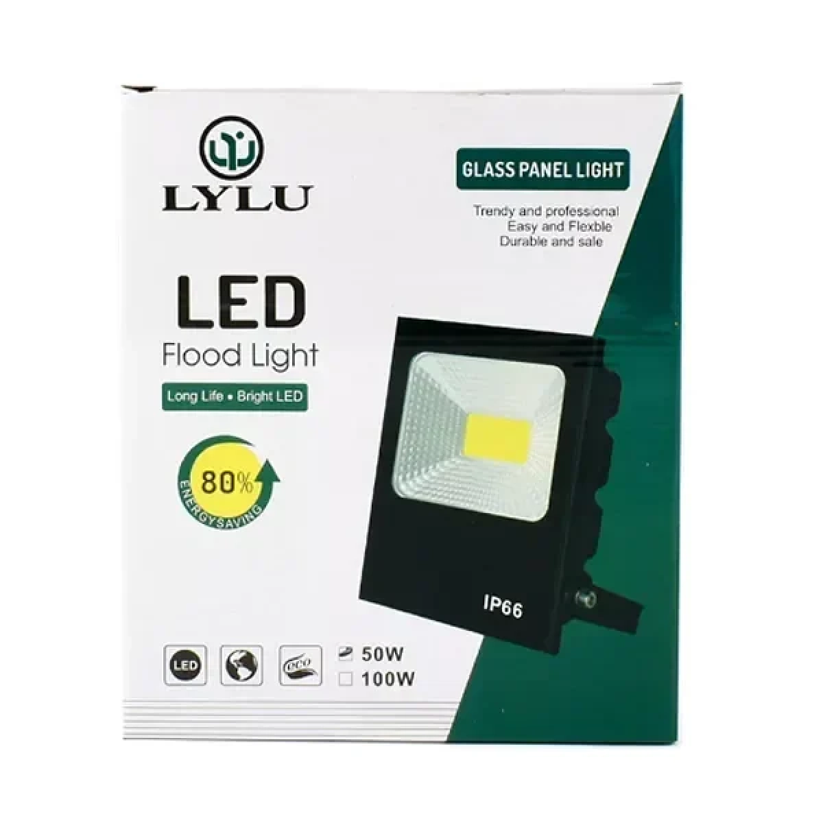 Προβολέας Flood Light LED SMD 50W AC85 – 265V IP66 Λευκού Φωτισμού LYLU LY-50W – Μαύρο