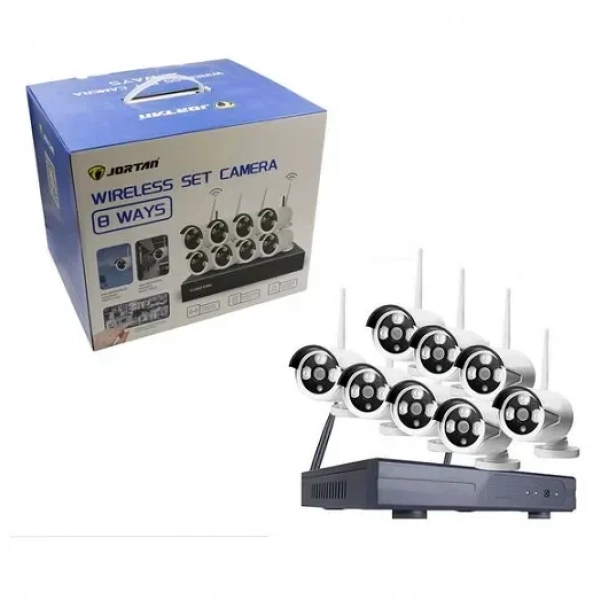 Σύστημα ασφαλείας CCTV με 8 κάμερες WiFi και καταγραφικό IP66 Jortan JT-8906ZL3-8