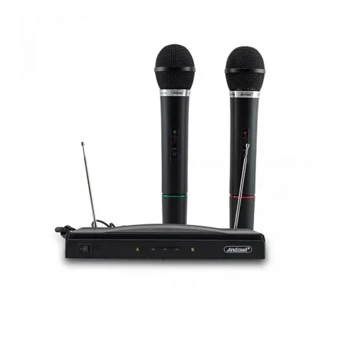 Σύστημα καραόκε με 2 ασύρματα μικρόφωνα Andowl Q-MIC590 μαύρο - Image 2