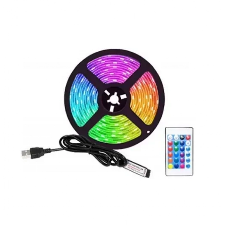 Ταινία LED τροφοδοσίας 5V RGB μήκους 4m με τηλεχειριστήριο Aerbes ΑΒ-Ζ809