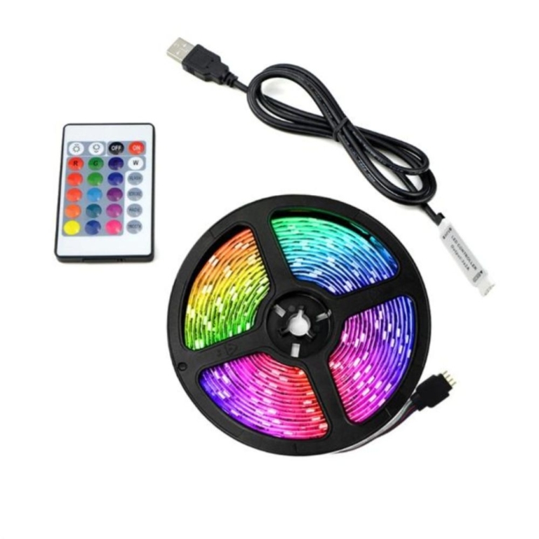 Ταινία LED τροφοδοσίας 5V RGB μήκους 5m με τηλεχειριστήριο Aerbes ΑΒ-Ζ813