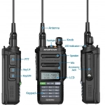 Ασύρματος πομποδέκτης UHF/VHF με μονόχρωμη οθόνη Baofeng UV-9R Plus μαύρο
