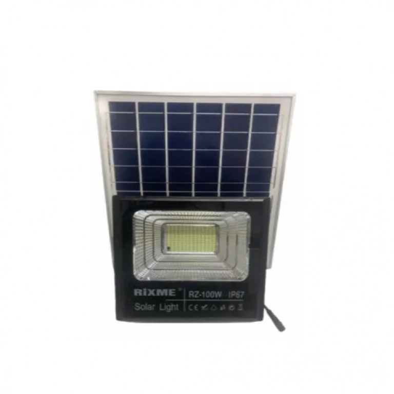 Ηλιακός προβολέας IP67 100W με τηλεχειριστήριο και χρονοδιακόπτη Rixme