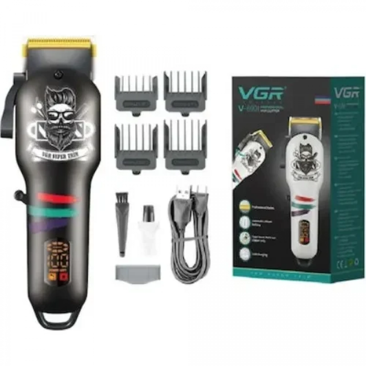 VGR V-699 Επαναφορτιζόμενη Κουρευτική Μηχανή Μαύρη