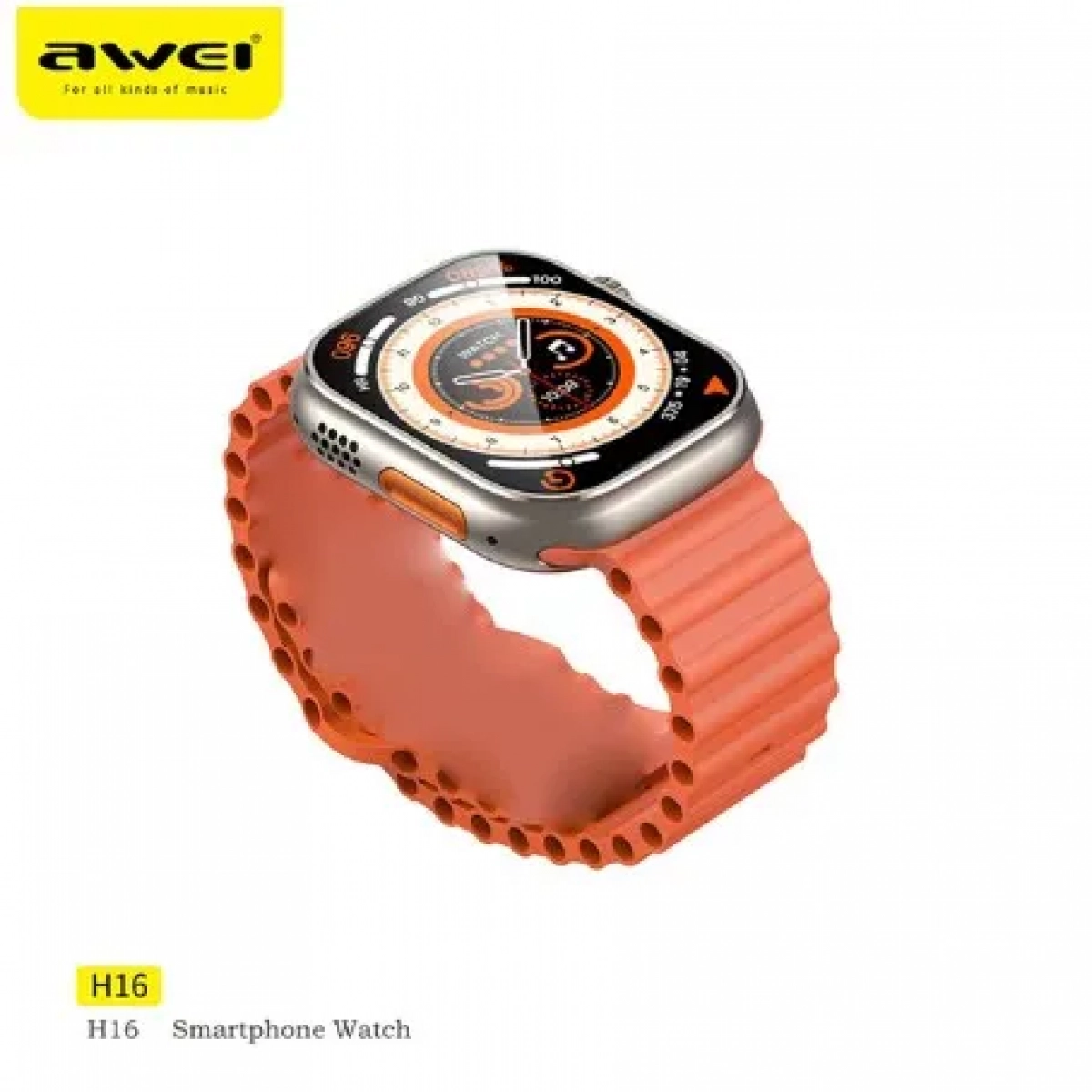 Awei H16 Ultra Smartwatch με Παλμογράφο Πορτοκαλί