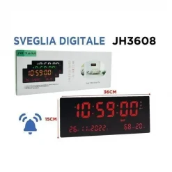 Ψηφιακό ρολόι τοίχου Wall Led Ημερομηνία ξυπνητήρι Θερμοκρασία Jh-3608