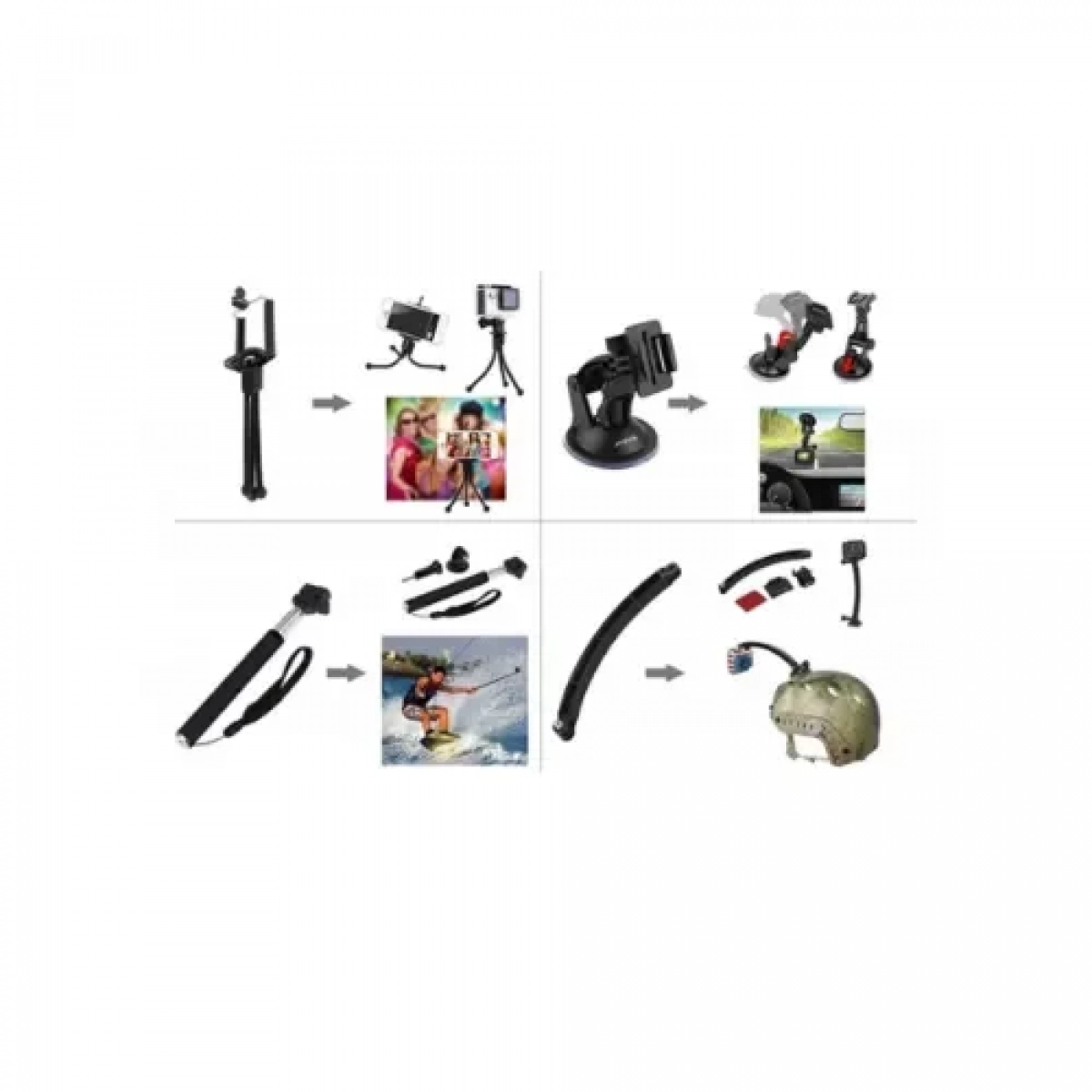 Σετ αξεσουάρ κάμερας 50 σε 1 με θήκη για GoPro & Action Cameras