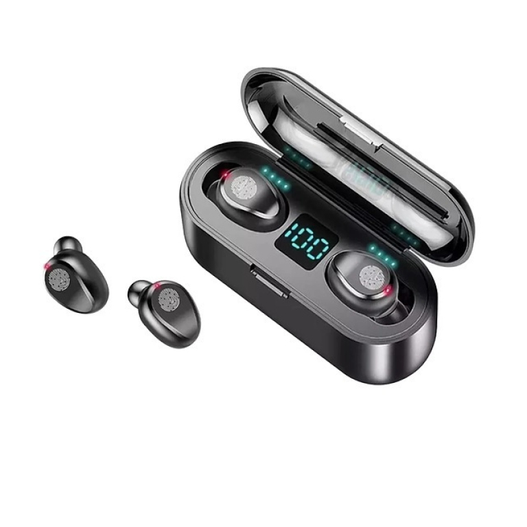 AKS-T20 Ασύρματα ακουστικά Bluetooth με βάση φόρτισης Μαύρα