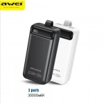 Power bank 30000mAh P140K 22.5W με ψηφιακή οθόνη Awei μαύρο