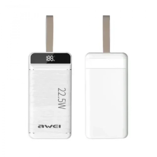 Power bank 30000mAh P140K 22.5W με ψηφιακή οθόνη Awei λευκό