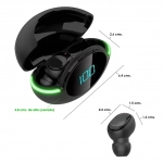 Επαναφορτιζόμενα ασύρματα ακουστικά Bluetooth AKS-T90 - Μαύρο