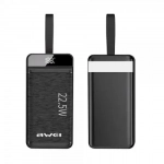 Power bank 30000mAh P140K 22.5W με ψηφιακή οθόνη Awei μαύρο