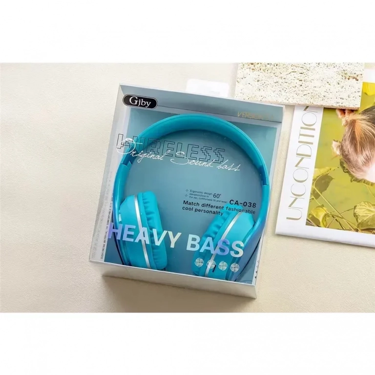 CA-038 Ασύρματα Bluetooth Over Ear Ακουστικά Μπλε