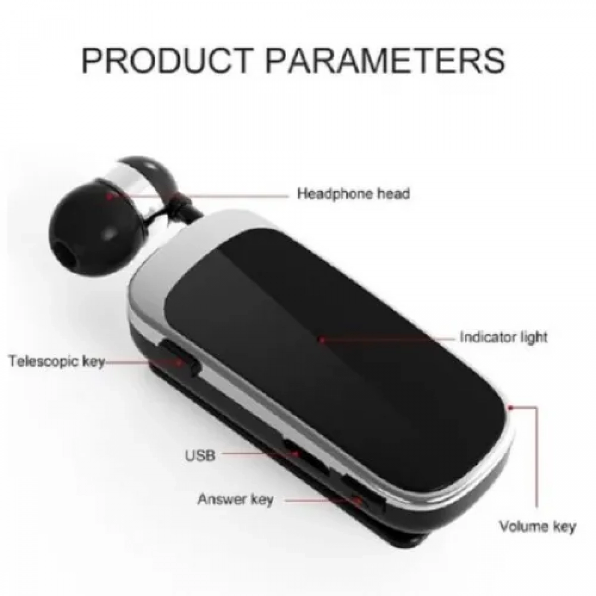 Ακουστικό Bluetoοth HandsFree K52 clip-on mini headset Μαύρο