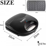 Sonifer SF-6043 Βαφλιέρα 2 Θέσεων σε Ορθογώνιο Σχήμα 750W