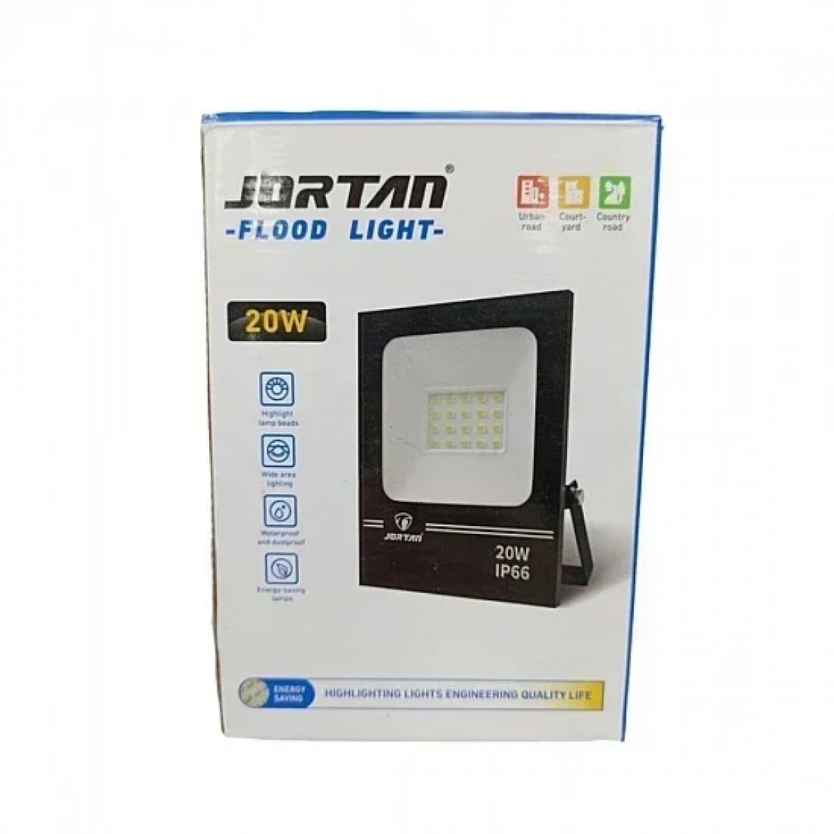 Αδιάβροχος προβολέας LED 20W 2000LM 220V ψυχρό λευκό IP66 Jortan TP20W