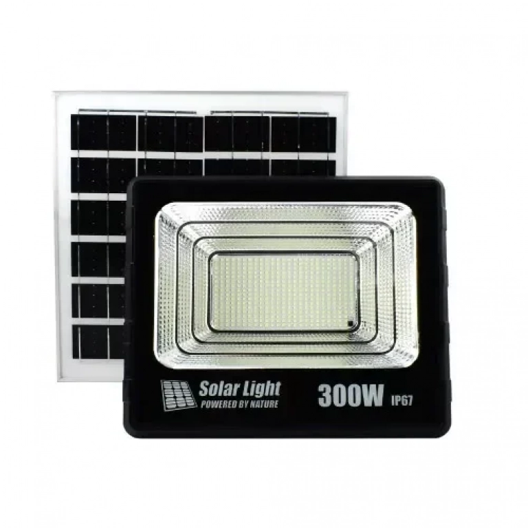 Ηλιακός Προβολέας Αδιάβροχος GDSUPER GD-300H 300W με Ξεχωριστό Ηλιακό Πάνελ και Χειριστήριο