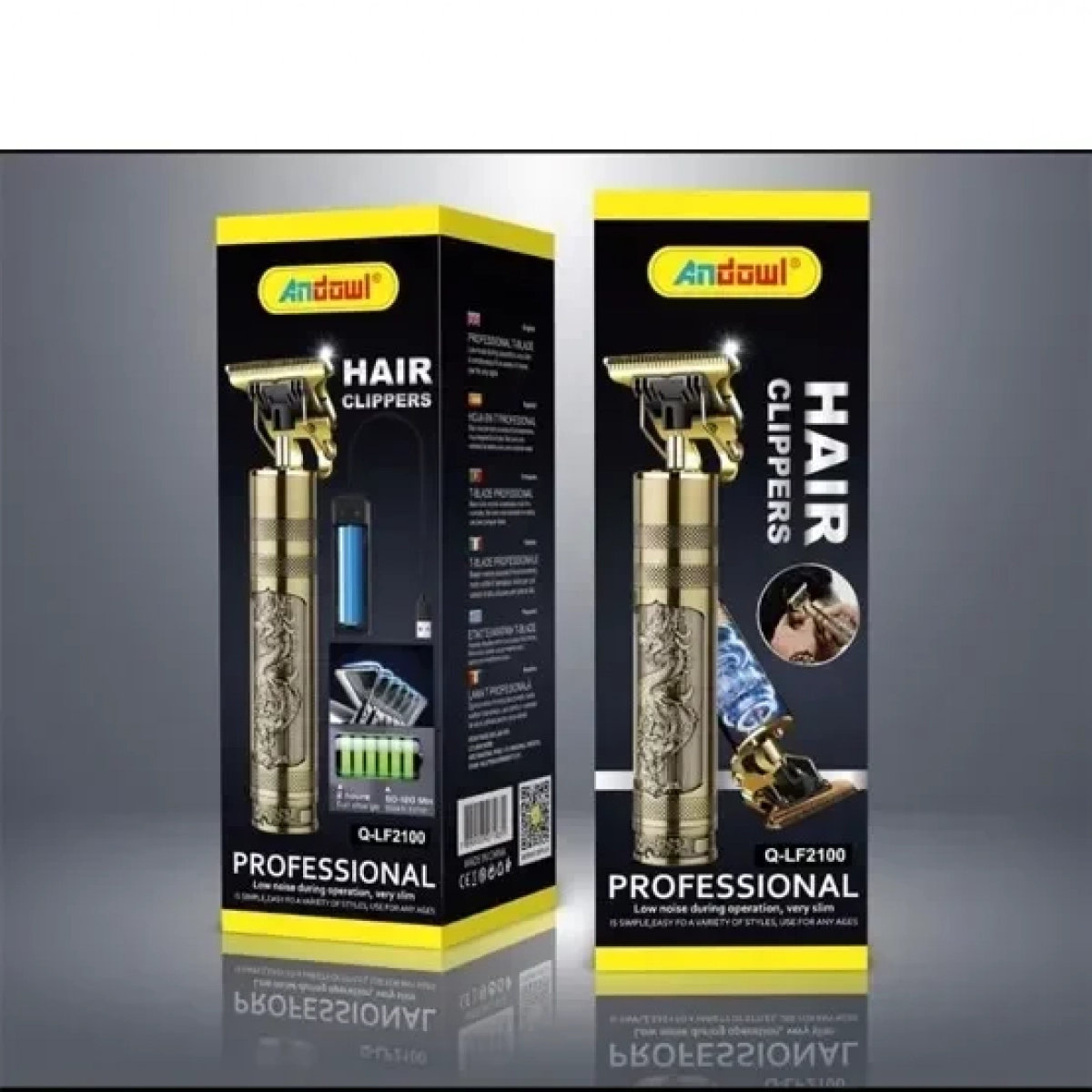 Andowl Επαναφορτιζόμενη Κουρευτική Μηχανή Χρυσή Q-LF2100