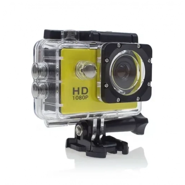 Action Camera Full HD (1080p) κίτρινη με οθόνη 2″
