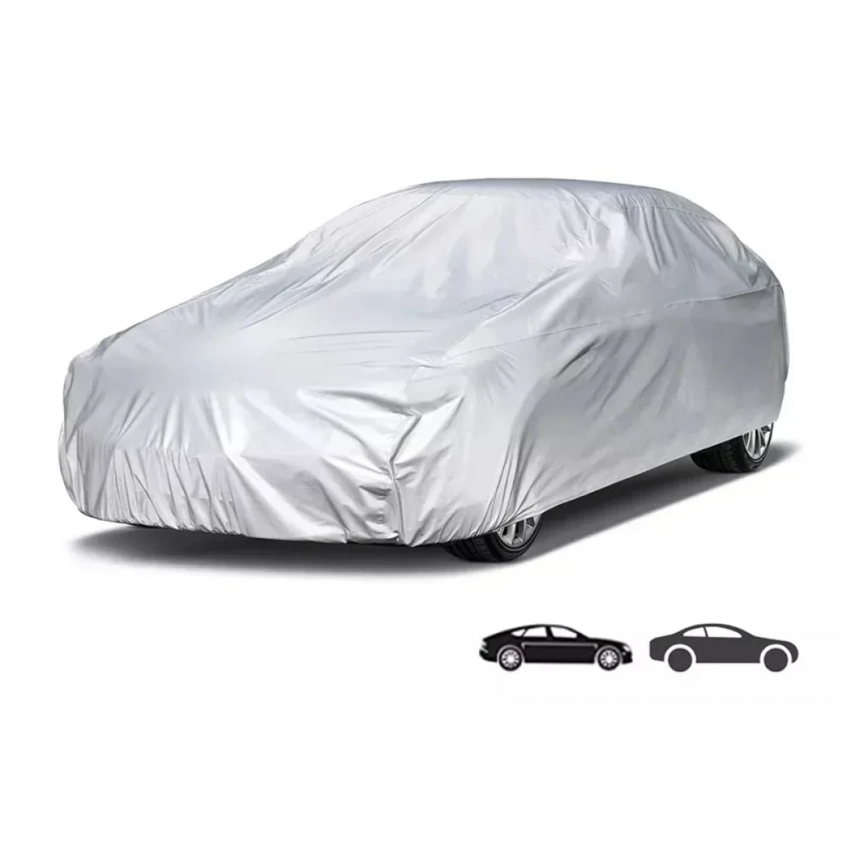 Αδιάβροχη κουκούλα αυτοκινήτου Carsun 480x175x120cm που Στερεώνεται με Λάστιχο Γκρί- Large