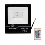 Αδιάβροχος προβολέας LED 100W με τηλεχειριστήριο 4000LM 220V RGB IP66 Jortan TP100WRGB