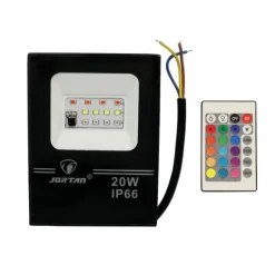 Αδιάβροχος προβολέας LED 20W με τηλεχειριστήριο 1000LM 220V RGB IP66 Jortan TP20WRGB