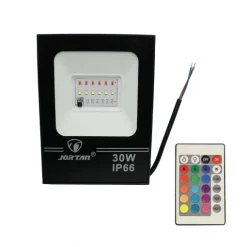 Αδιάβροχος προβολέας LED 30W με τηλεχειριστήριο 1500LM 220V RGB IP66 Jortan TP30W