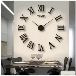 Αυτοκόλλητο ρολόι τοίχου 3D DIY 50-120cm ZH019 μαύρο